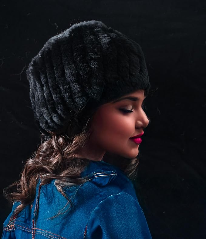 Luxury Russian Cossack Hat Set – Real Fox Fur Ushanka & Rabbit Fur Headband for Women