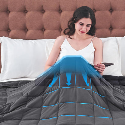 20 lb Weighted Blanket for Adults – Cooling, Breathable Queen Size (60" x 80", Grey)