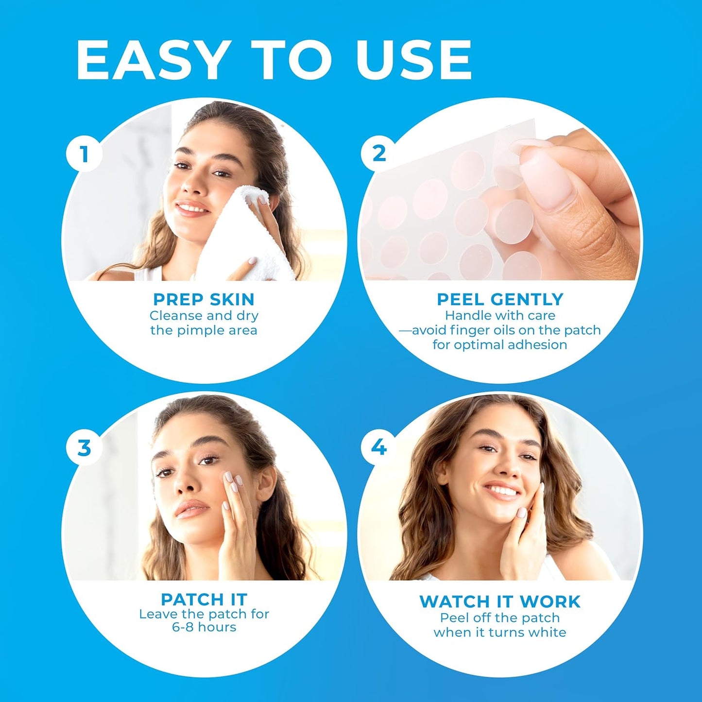 Hydrocolloid Pimple Patches for Face – Acne Spot Stickers with Tea Tree Oil (500 Patches)