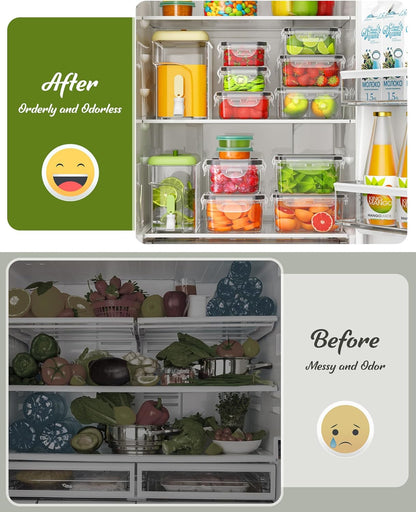 Plastic Food Storage Containers with Lids, BPA-Free, Complete with Labels and Pen