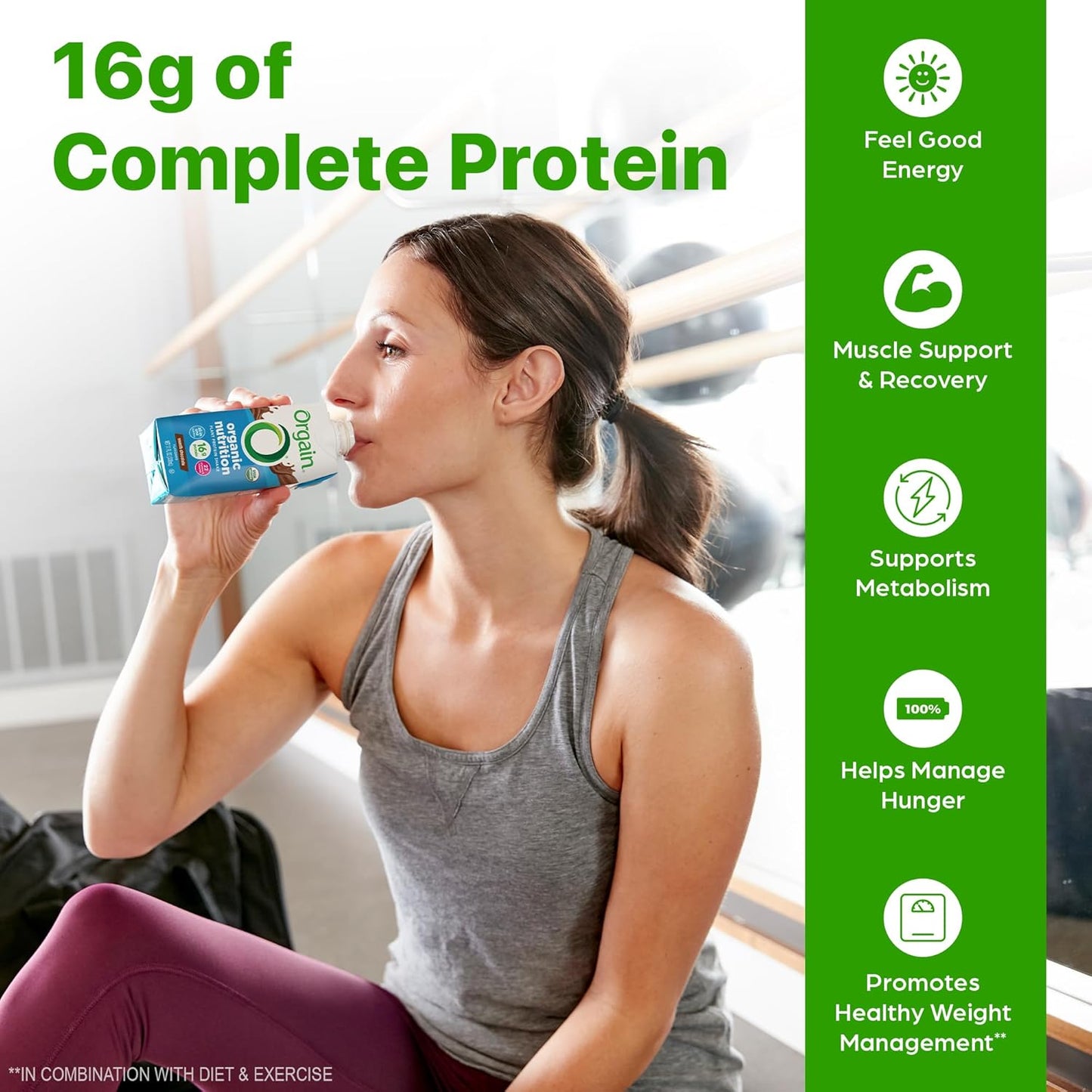 Orgain Organic Vegan Protein Shake – Smooth Chocolate, 16g Plant Protein – 11 fl oz (Pack of 12)