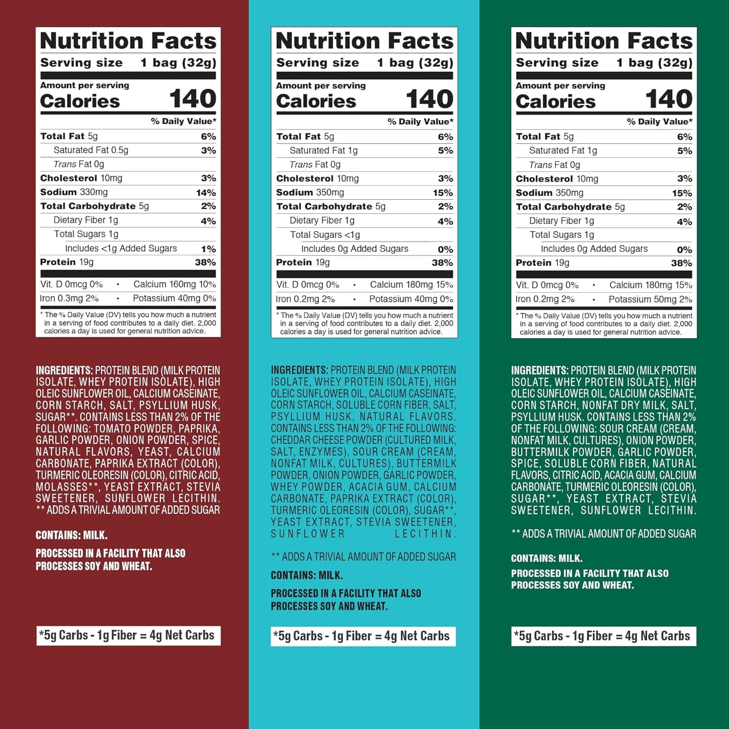 Protein Chips Variety Pack Bundle – High Protein, Low Carb – 24 Count