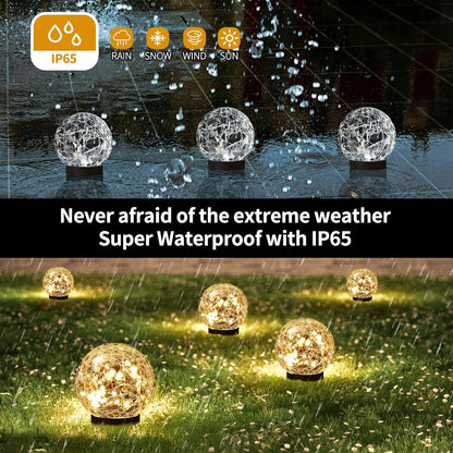 Outdoor Waterproof-Solar Globe Lights for Patio and Yard Lawn Backyard Decor
