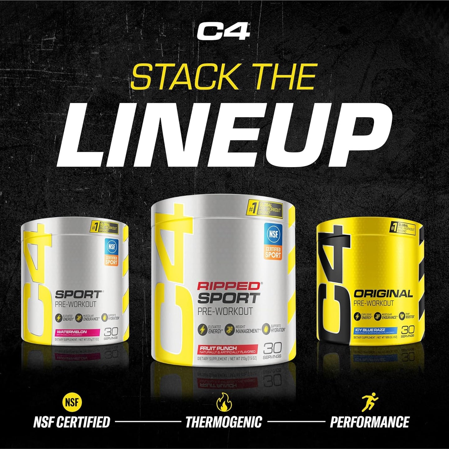 Cellucor C4 Ripped Sport Pre-Workout – Sugar-Free Fat Burner with 135mg Caffeine (Fruit Punch, 30 Servings)
