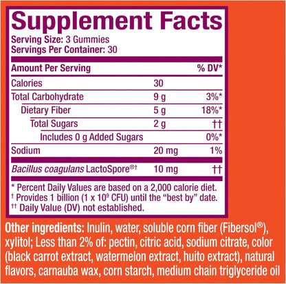 Metamucil Fiber Gummies with Probiotics – No Sugar Added, 5g Prebiotic Fiber (90 Count)