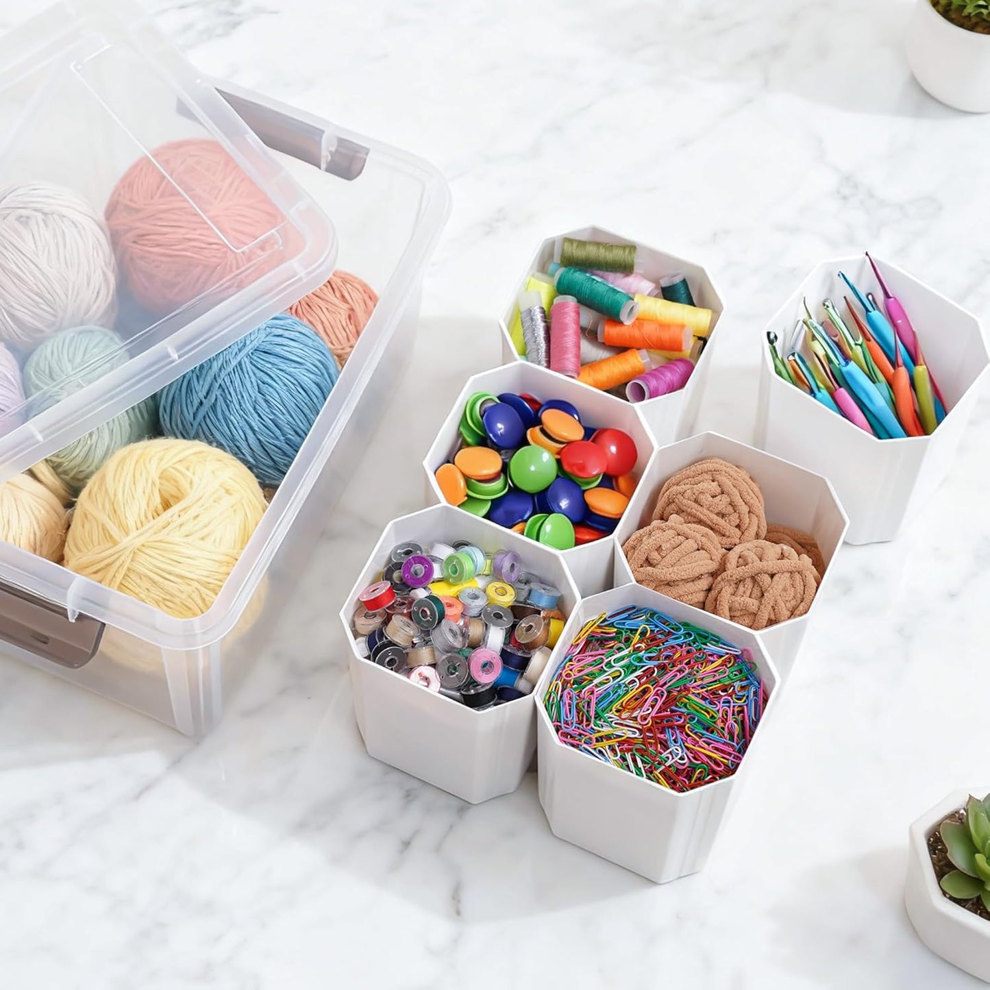 17 QT Clear Plastic Storage Bins with Lids - Stackable Multipurpose Organizer for Tools, Crafts, and More