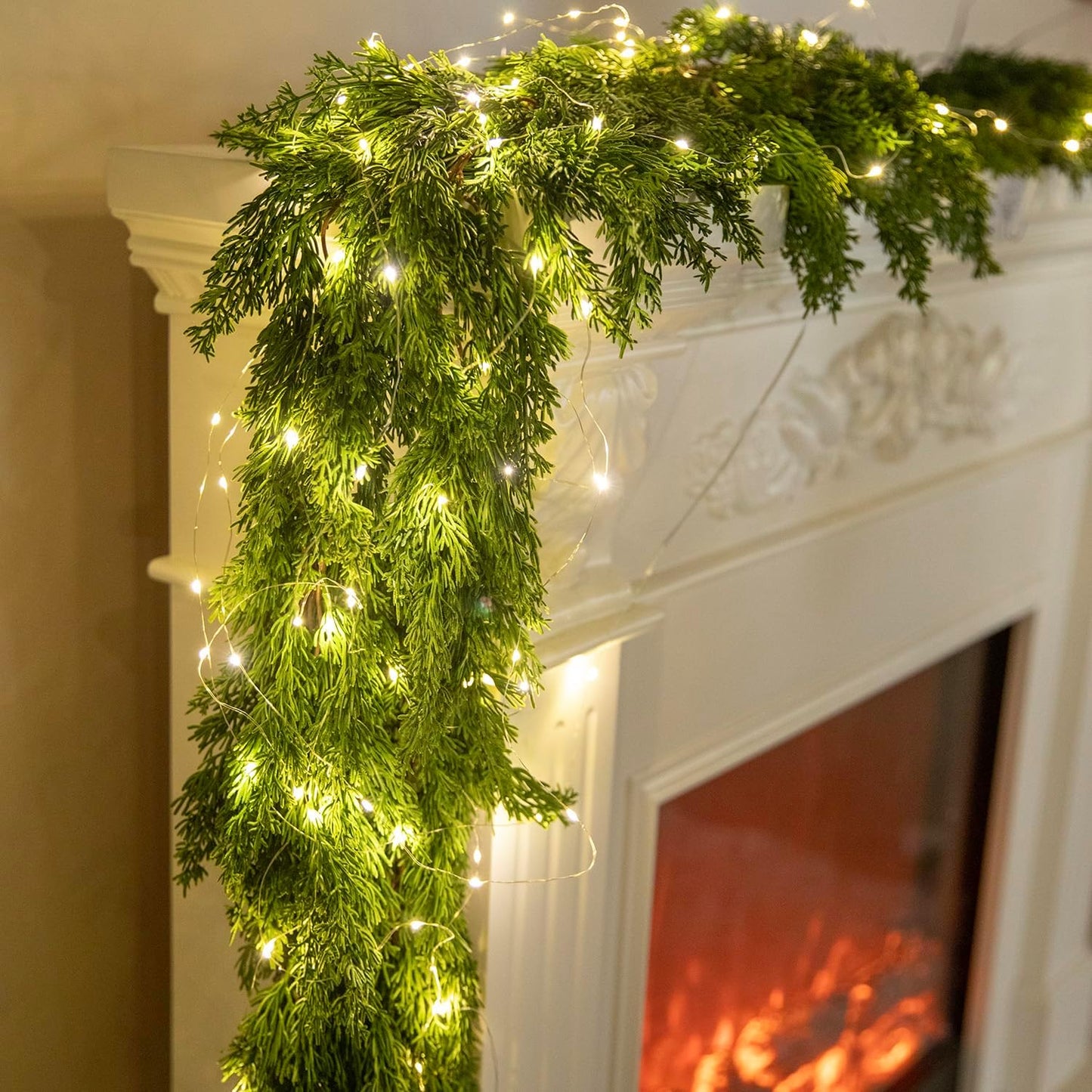 6FT Artificial Christmas Garland with LED String Lights