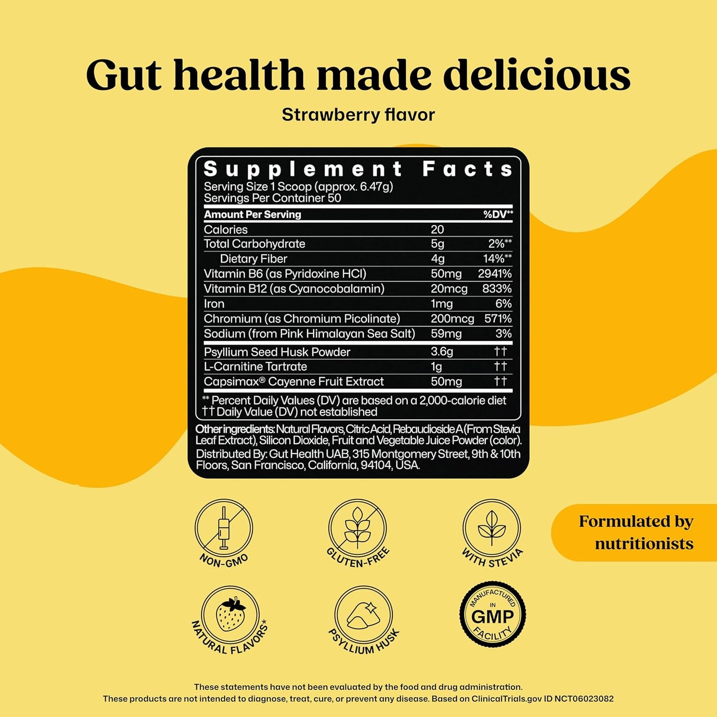 Colon Broom Psyllium Fiber Drink – Weight Management & Gut Health (Strawberry, 100 Servings)
