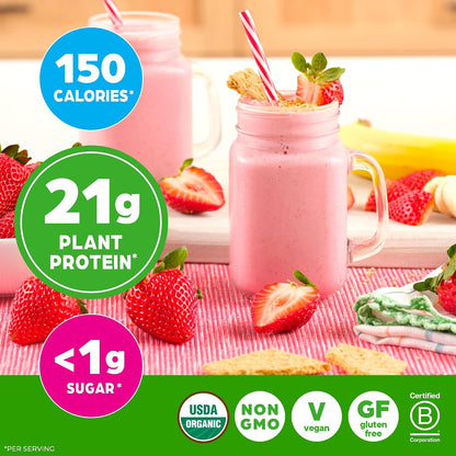 Orgain Organic Vegan Protein Powder – Strawberries & Cream, 21g Plant Protein