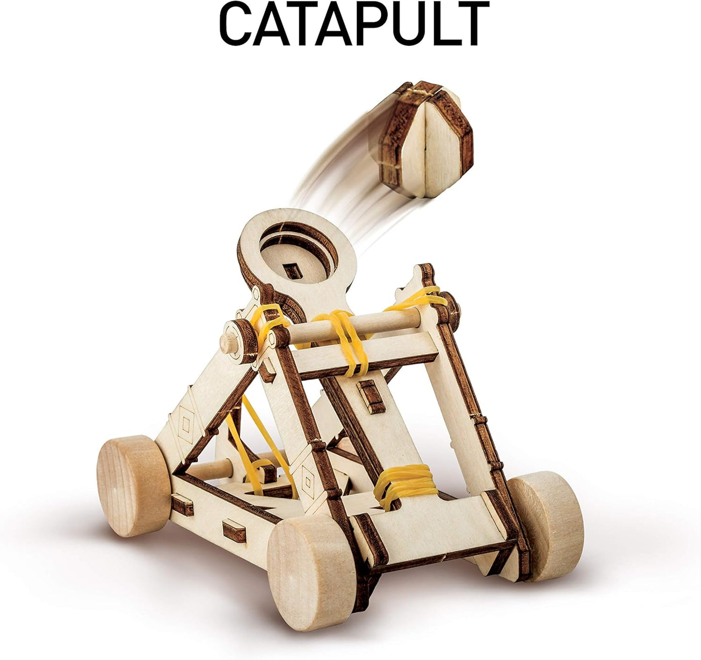National Geographic Da Vinci Catapult Kit – Wooden 3D Puzzle & STEM Engineering Model for Kids