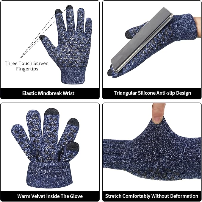 12-Piece Winter Ear Warmer & Touchscreen Gloves Set – Fleece & Knit for Men & Women