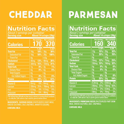 Cheese Crisps Variety Pack – High Protein, Low Carb Keto Snacks, Gluten-Free Protein Chips, 2.12 oz (6 Pack)