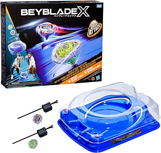 Beyblade X Drop Attack Set: Beystadium, 2 Tops & Launchers - Ages 8+