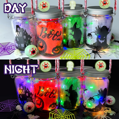 6-Piece Halloween Lantern Craft Kit for Kids – DIY Art Project & Party Activity for Ages 6–12, Basket Stuffer Gifts