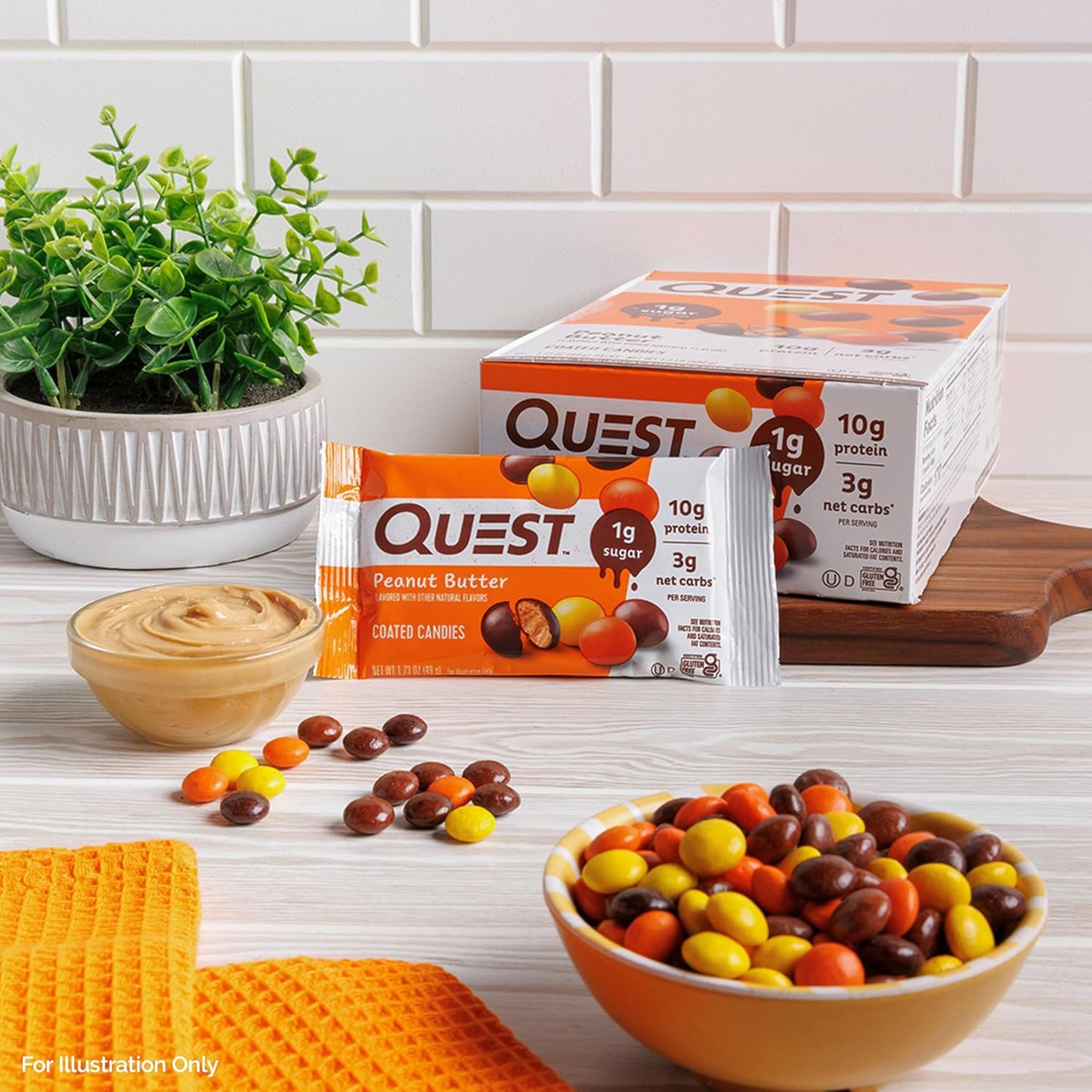 12-Count Quest Peanut Butter Candies: 1g Sugar, 10g Protein, 4g Net Carbs, Keto-Friendly