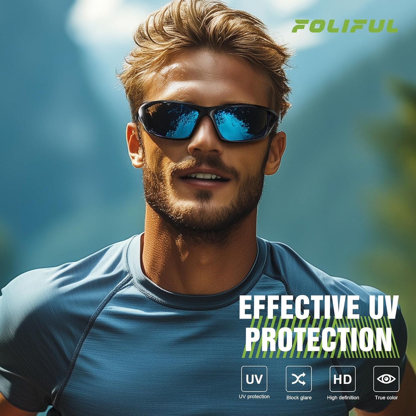 3-Pack Polarized Sports Sunglasses for Men – Wraparound UV Protection for Cycling, Fishing & Driving