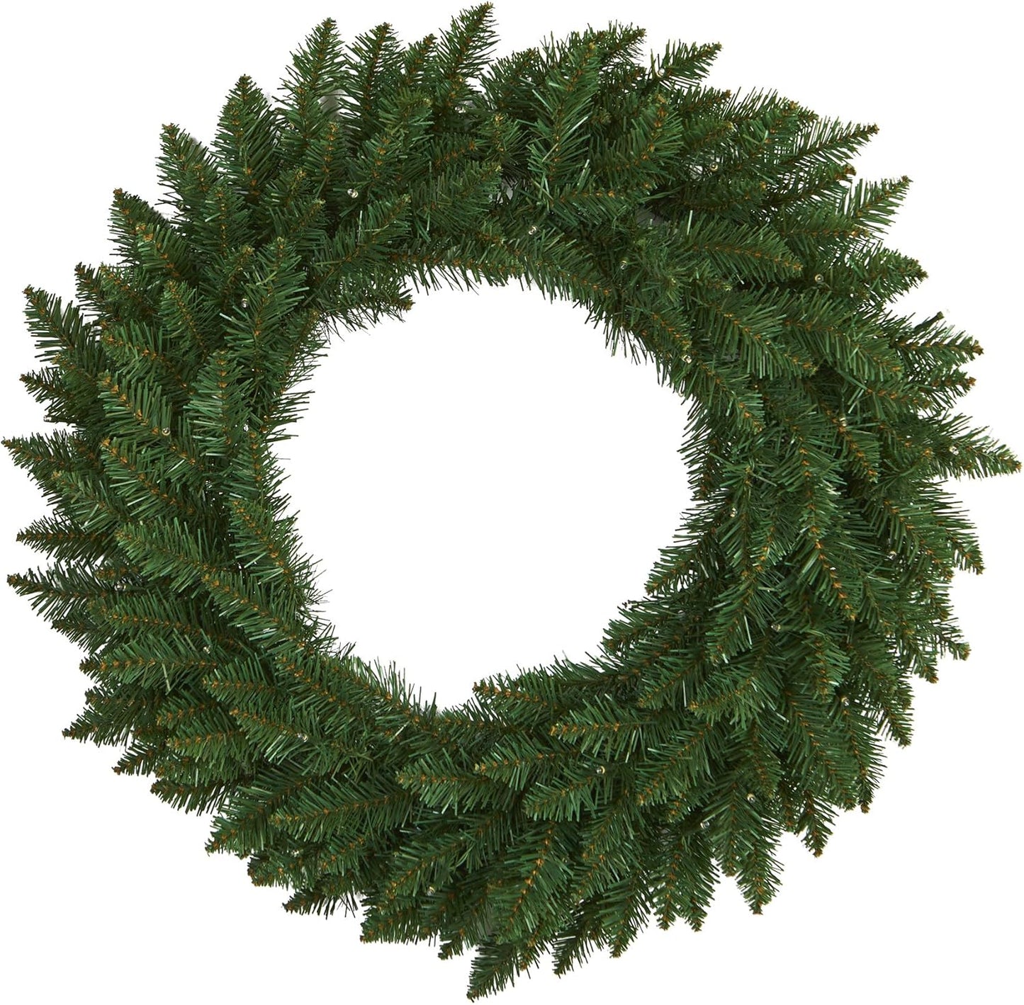 24in Green Pine Wreath with 35 Clear LED Lights