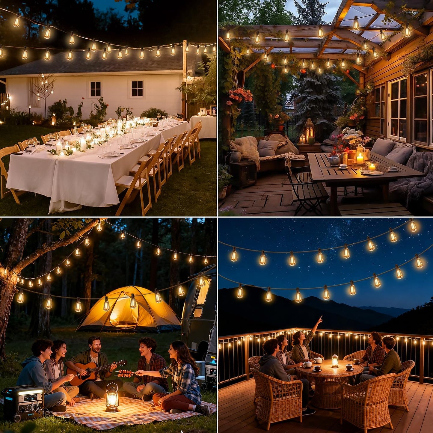 100FT Solar String Lights – Waterproof ST38 LED Patio Lights with Remote & Timer