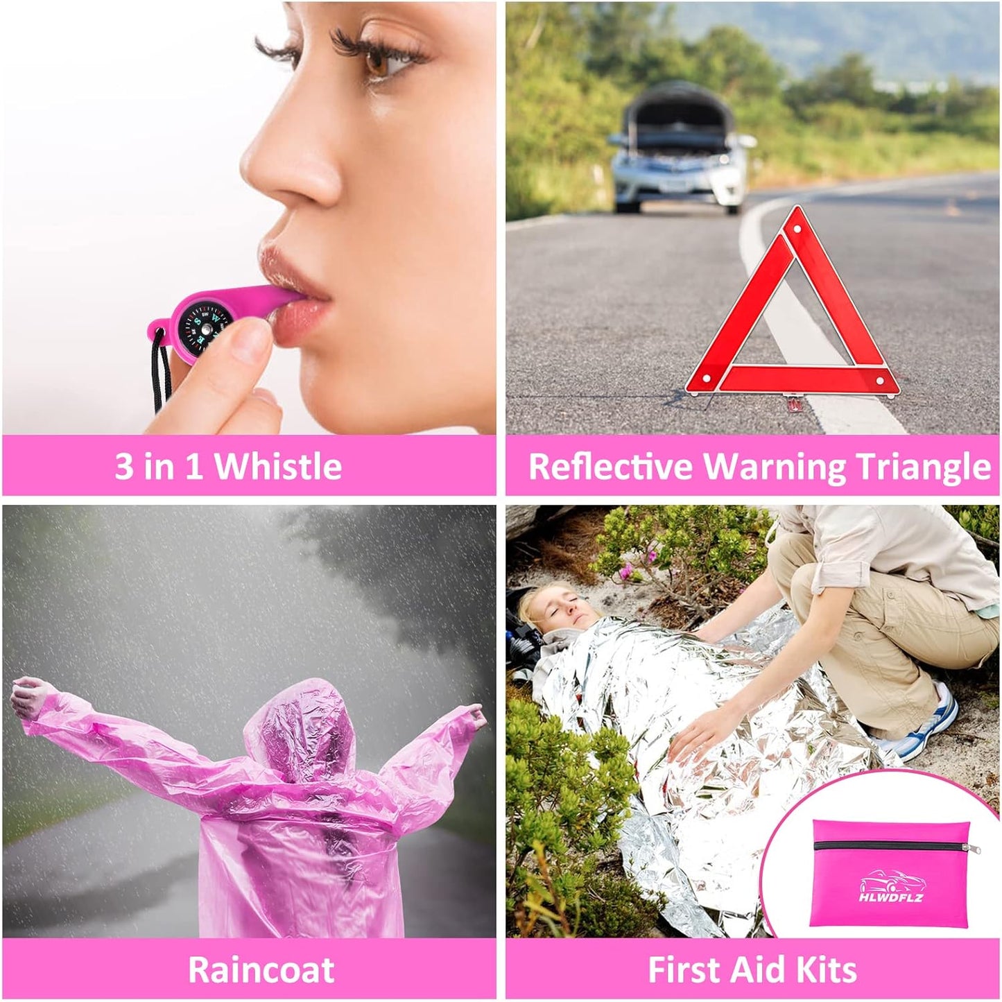 Car Roadside Emergency Kit – 17-Piece Winter Travel Safety & Assistance Set for Men, Women & Teens