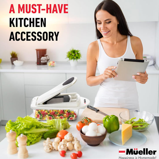 10-in-1, 8 Blade Vegetable Chopper, Onion Mincer, Cutter, Dicer, Egg Slicer with Container