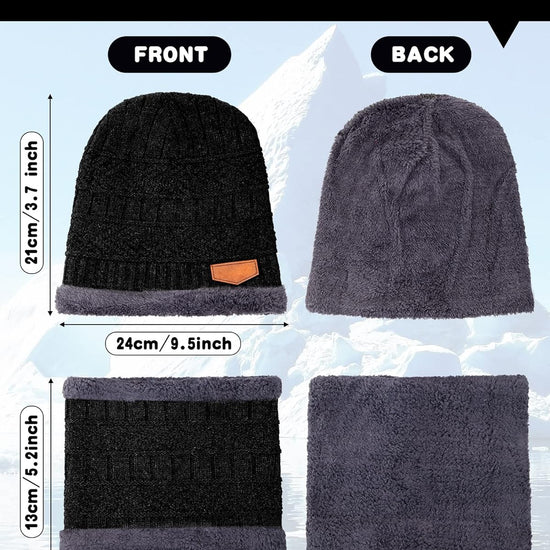10 Pieces Winter Hat Beanie Scarf Touch Screen Gloves and Sock Set (Black, Gray)