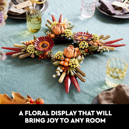 Dried Flower Centerpiece Building Set for Adults – Fall & Thanksgiving Table or Mantel Décor, Ages 18+