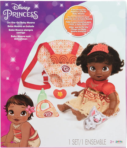 Moana Baby Doll Deluxe Set – Includes Tiara, Carrier, Plush Friend, Pacifier, Bib & Bottle