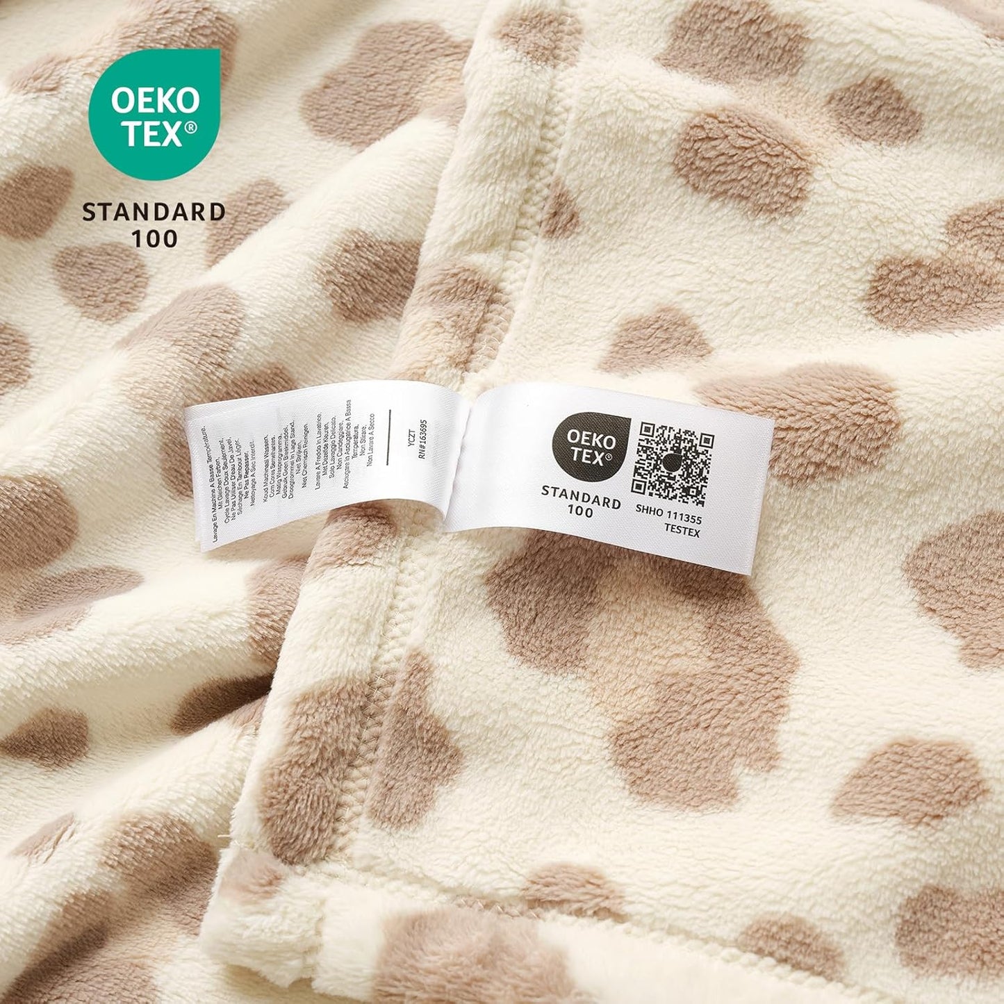 Leopard Print Fuzzy Throw Blanket – Thick Soft Fleece for Couch & Bed (Khaki Brown, 50" x 60")