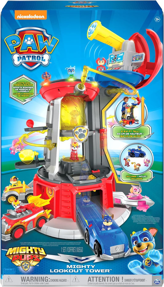 Paw Patrol Mighty Lookout Tower – Lights, Sounds, Toy Car & 4 Exclusive Figures (Ages 3+)