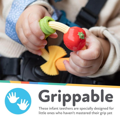 Pasta Ring Silicone Teether – Multi-Textured Easy-Grip Baby Teething Toy (3+ Months)