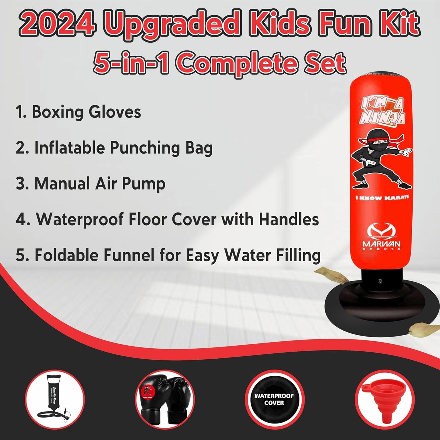 Kids Punching Bag Set Inflatable