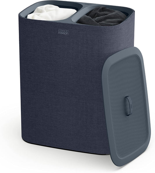 90L Laundry Hamper with Lid and 2 Removable Bags with Handles