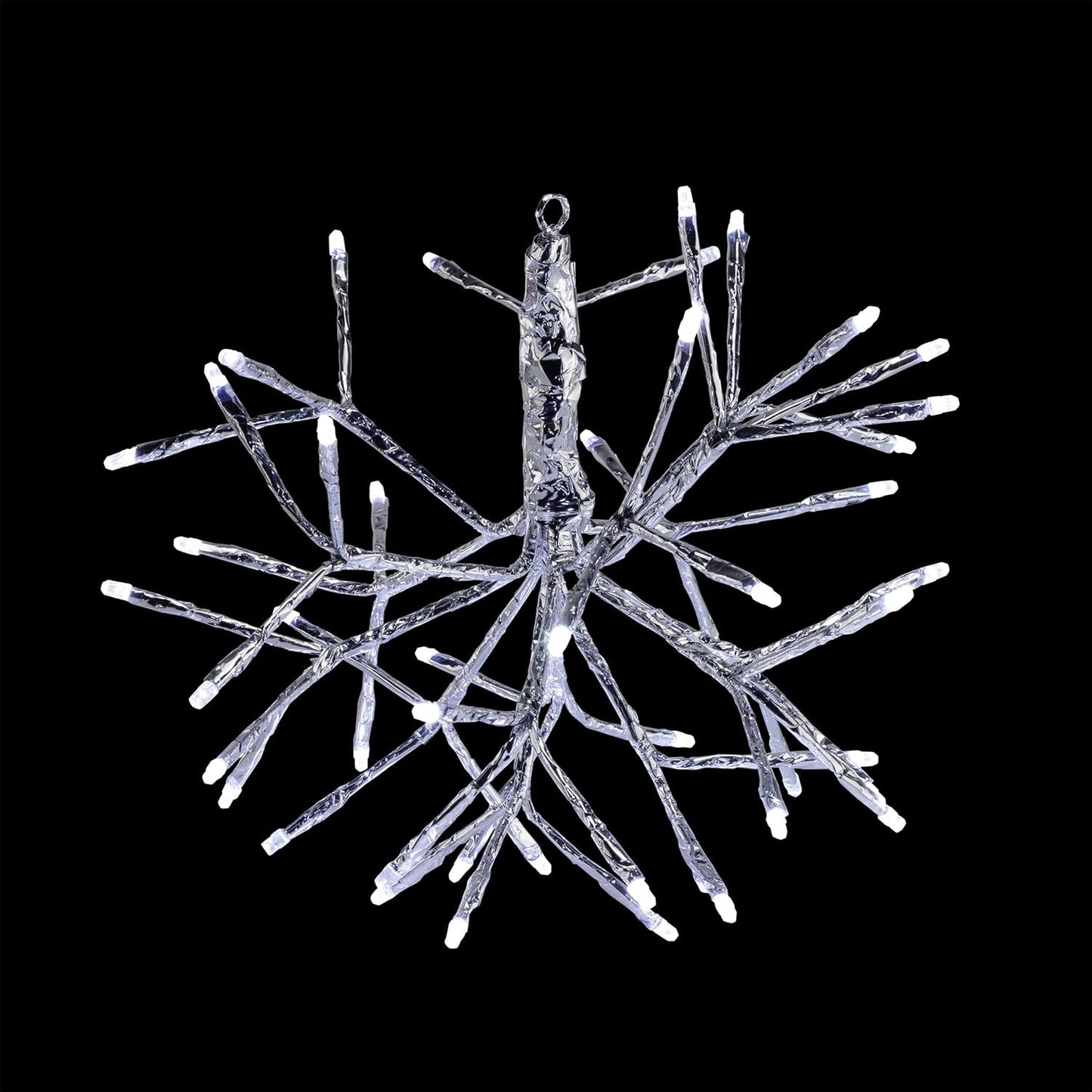 10"H Indoor Christmas Snowflake Ornament with LED Lights