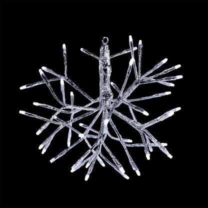 10"H Indoor Christmas Snowflake Ornament with LED Lights