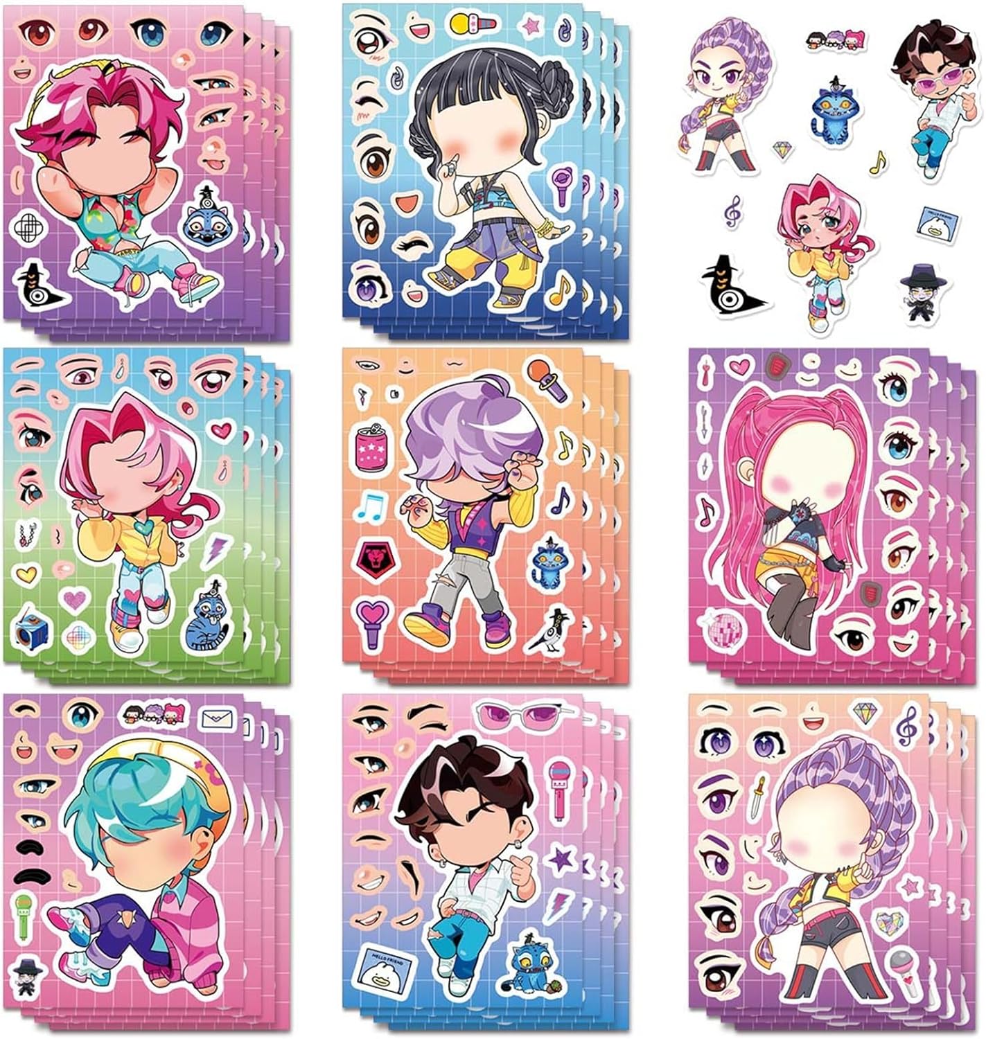 Demon Hunters Stickers (32 PCS) – Waterproof Vinyl Korean Idol Stickers for Laptop, Phone, Water Bottle & Skateboard – Kpop Fan Gift