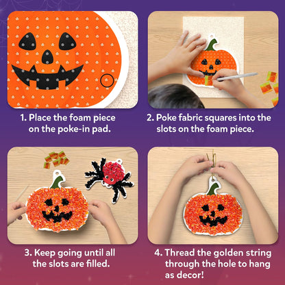 Poke-in Art Halloween Wood Craft Kit for Kids – DIY Holiday Decoration & Creative Activity