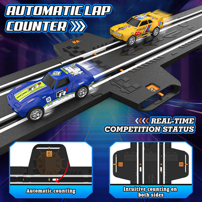 Slot Car Race Track Sets for Boys with 2 High-Speed Slot Cars, Battery or Electric Car Track