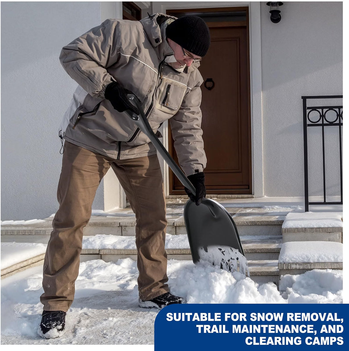 3-Piece Large Plastic Snow Shovel Set – Multicolor Heavy-Duty Scoop Shovels for Winter Snow Removal