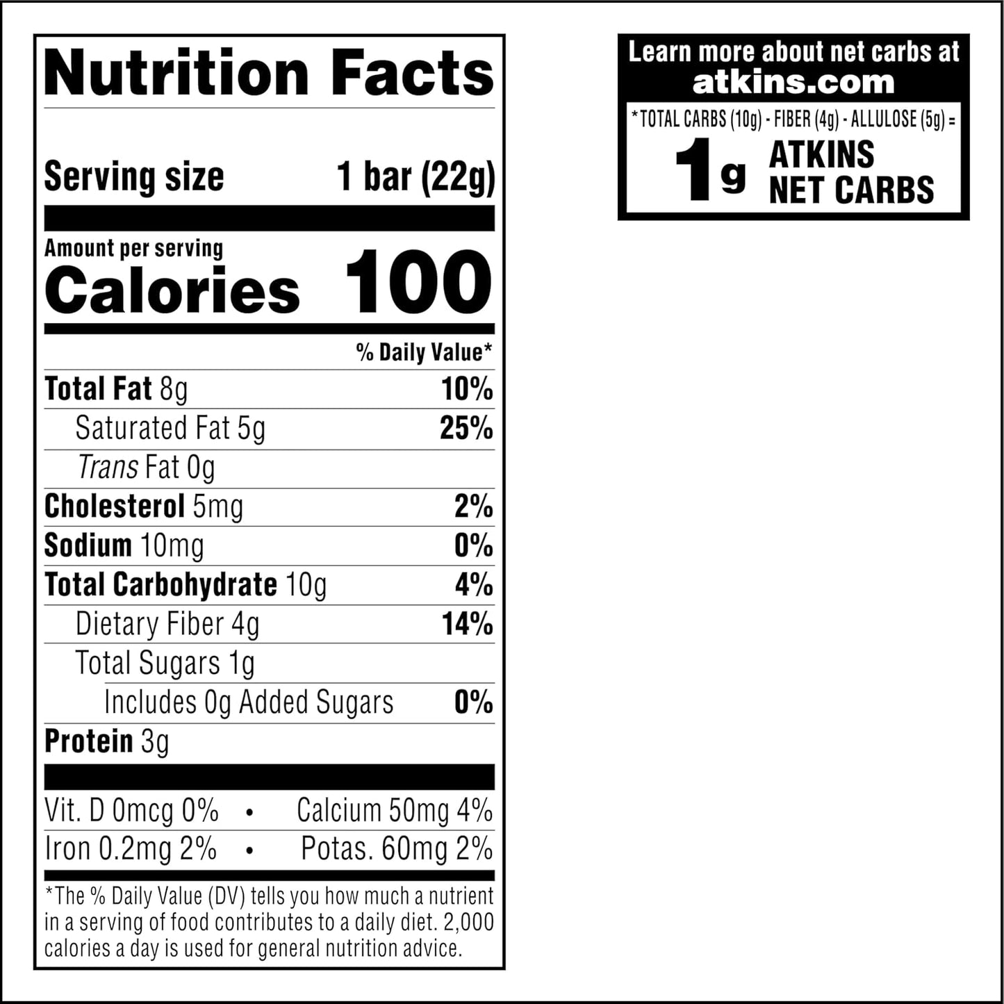 Crunchalicious Bar, 1g Net Carbs, 1g Sugar, Good Source of Fiber, 5 Count (Pack of 8)