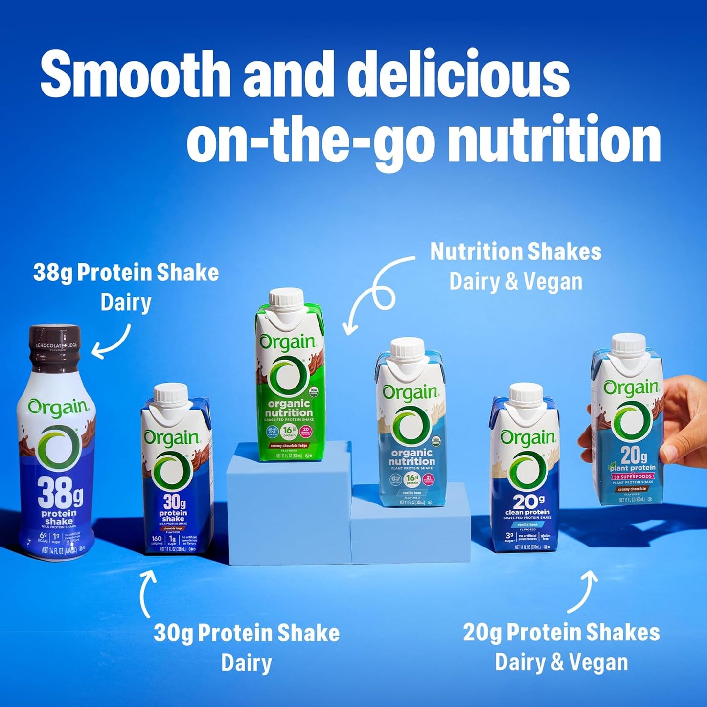 Orgain Organic Vegan Protein Shake – Vanilla Bean, 16g Plant Protein – 11 fl oz (Pack of 12)
