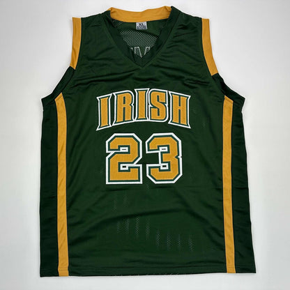 LeBron James St. Vincent–St. Mary High School Green Basketball Jersey – Facsimile Autographed Reprint, Men's XL