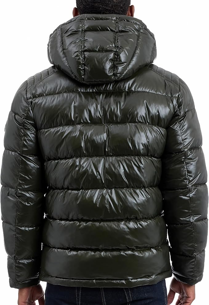 Men’s Shine Hooded Puffer Jacket – Heavy Water-Resistant Winter Coat