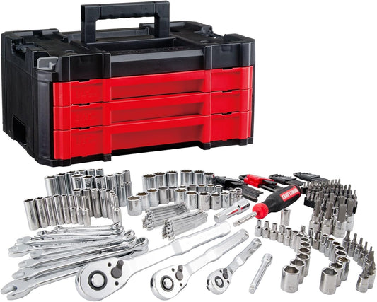 VERSASTACK 230-Piece Mechanics Tool Set with Case, 1/4", 3/8", & 1/2" Drive