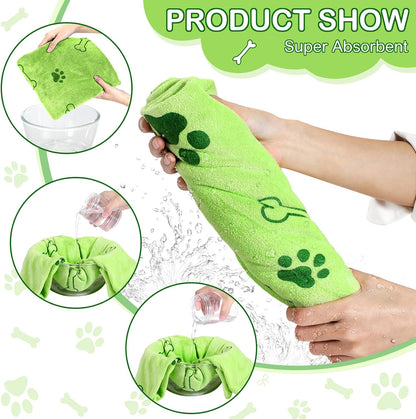 8 Pack Dog Towels – Microfiber Fast-Drying Pet Bath Towels for Dogs & Cats, 18" x 28"