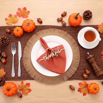 6-Piece Fall Thanksgiving Placemats – Autumn Table Décor Set for 6 People