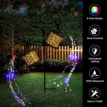 Solar Watering Can Lights Outdoor with 8 Multi-Color Changing Modes