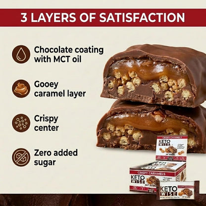 Crispy Caramel Fat Bombs – Keto-Friendly, Zero Sugar Added, Low Carb with MCT Oil, 16 Count