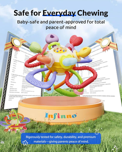 Montessori Sensory Teething Toy – BPA-Free Silicone Rattle Teether for Babies (0–12 Months)