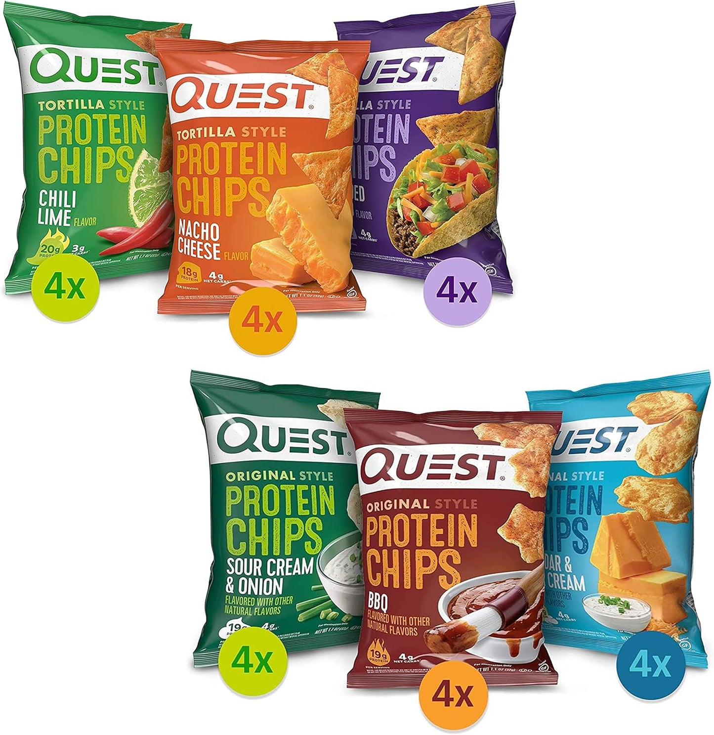 Protein Chips Variety Pack Bundle – High Protein, Low Carb – 24 Count