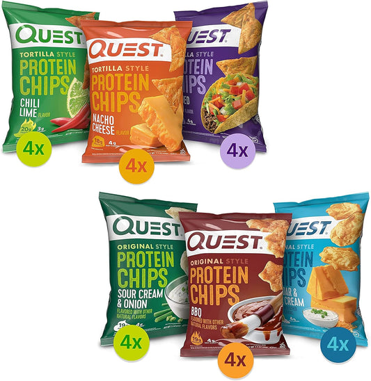 Protein Chips Variety Pack Bundle – High Protein, Low Carb – 24 Count